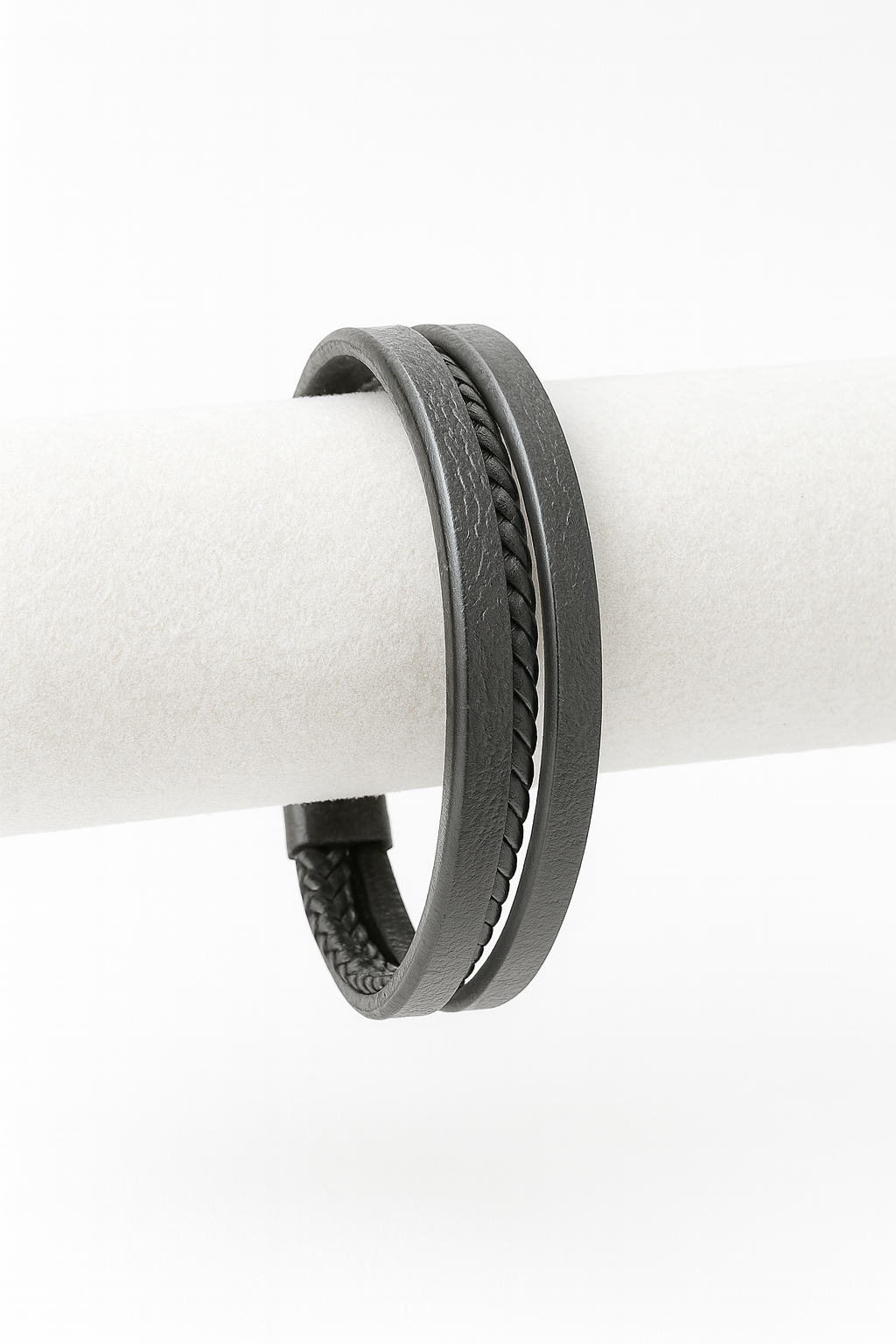 Stylish Multi Layer Black leather wrap bracelet for Men’s & Boys