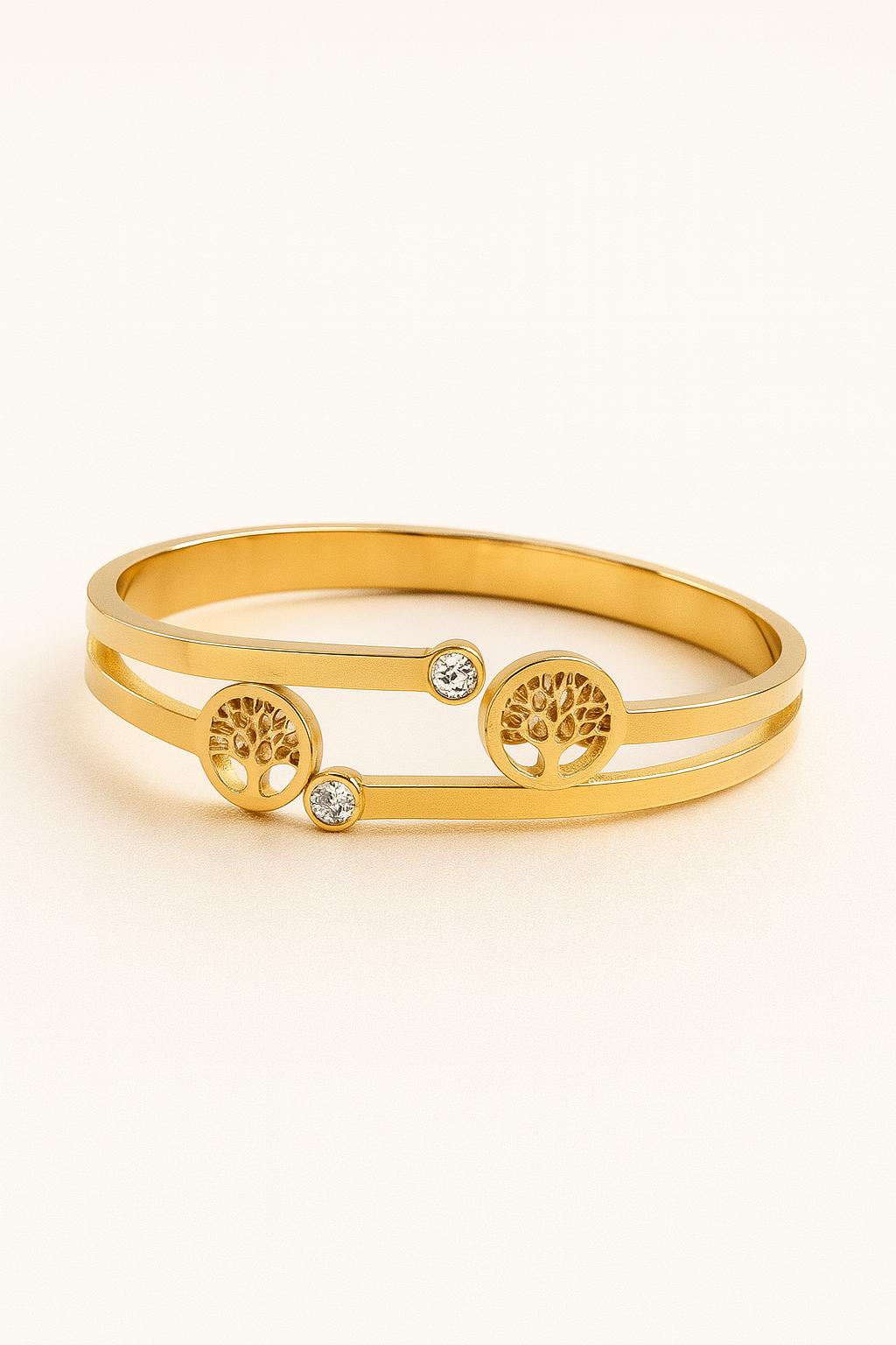 Elegant Stainless Steel Handcuff Tree Plant| Women Fashion