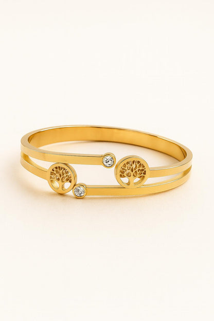 Elegant Stainless Steel Handcuff Tree Plant| Women Fashion