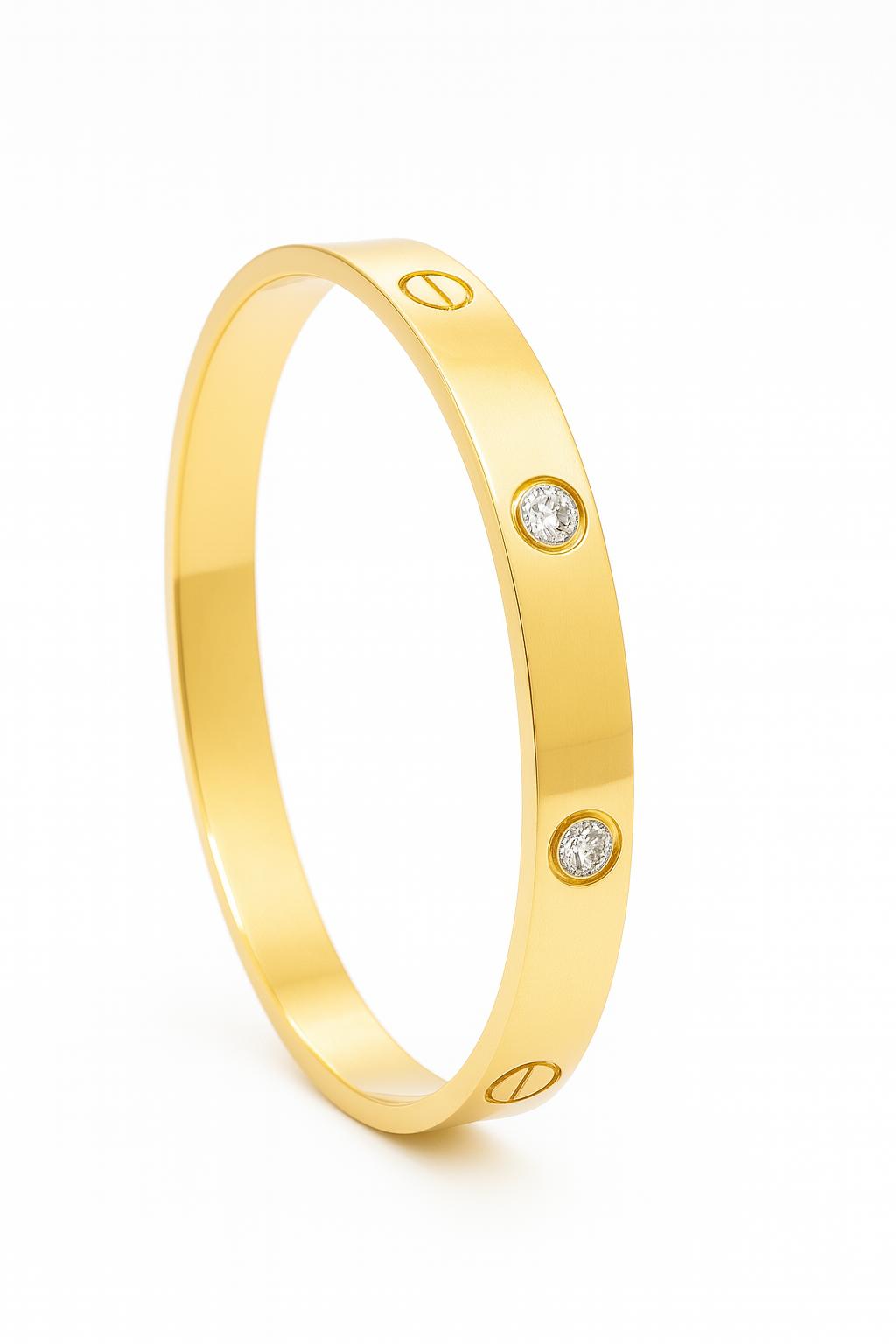 Cartier Love Bracelet| Stainless Steel Gold with Zircon
