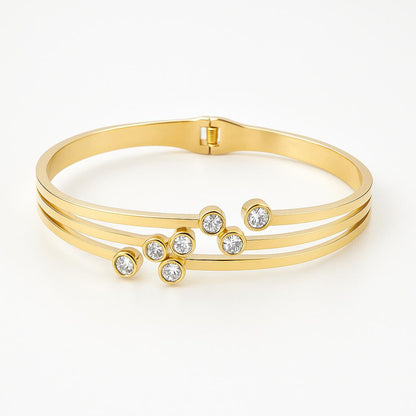 Women Handcuff| Gold Color| White Diamond