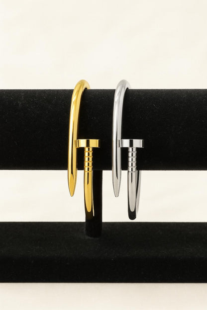 Pack of 2 cartier brand Nail shaped Handcuff for women| Stainless Steel