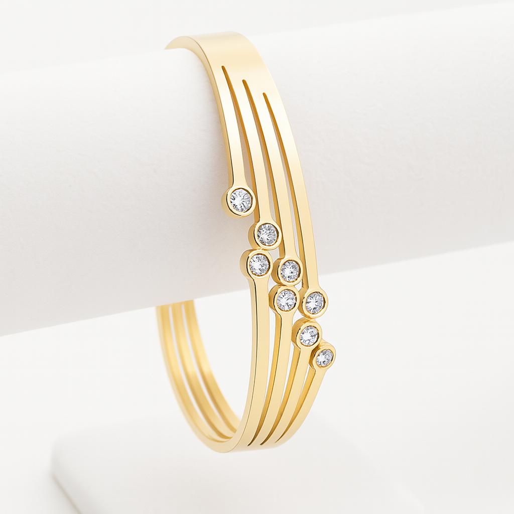 Women Handcuff| Gold Color| White Diamond