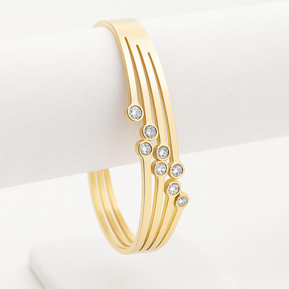 Women Handcuff| Gold Color| White Diamond