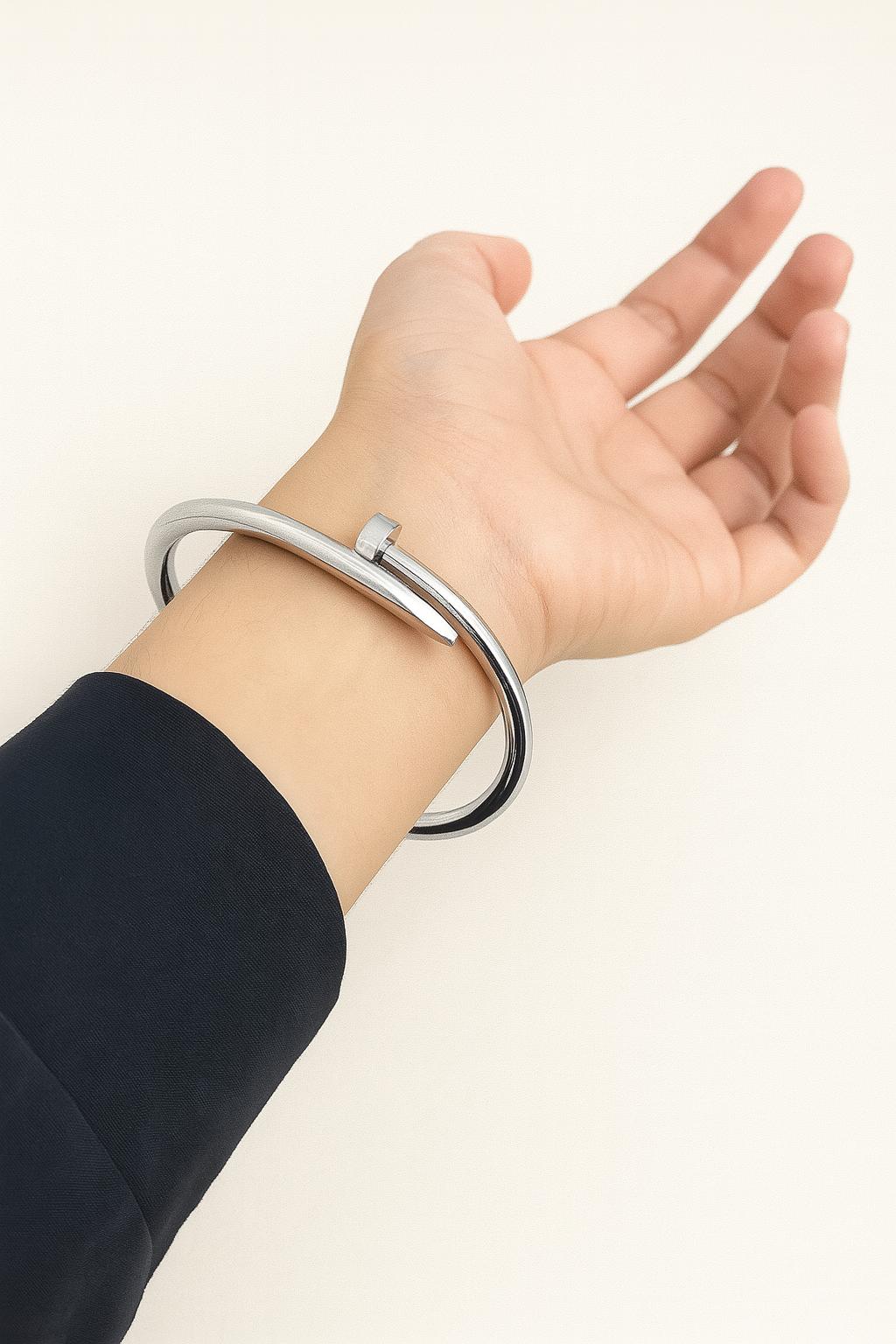 Pack of 2 cartier brand Nail shaped Handcuff for women| Stainless Steel