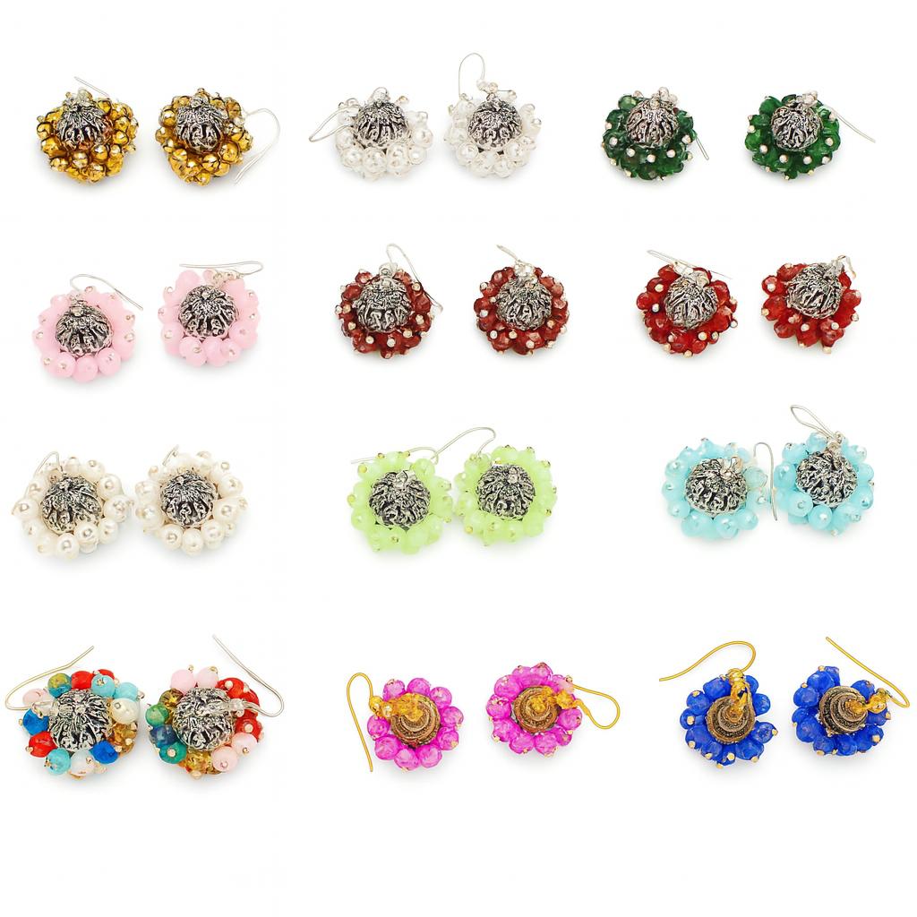 Stainless Steel Jhumky for Women with Gems