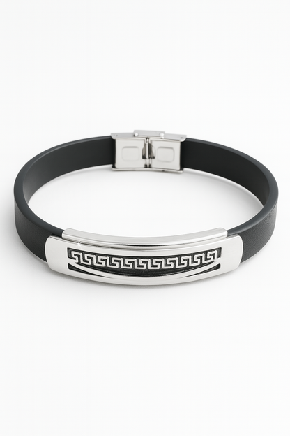 Korean version of the Great Wall pattern silicone titanium steel bracelet birthday gift bracelet bracelet student boys creative NBA same style