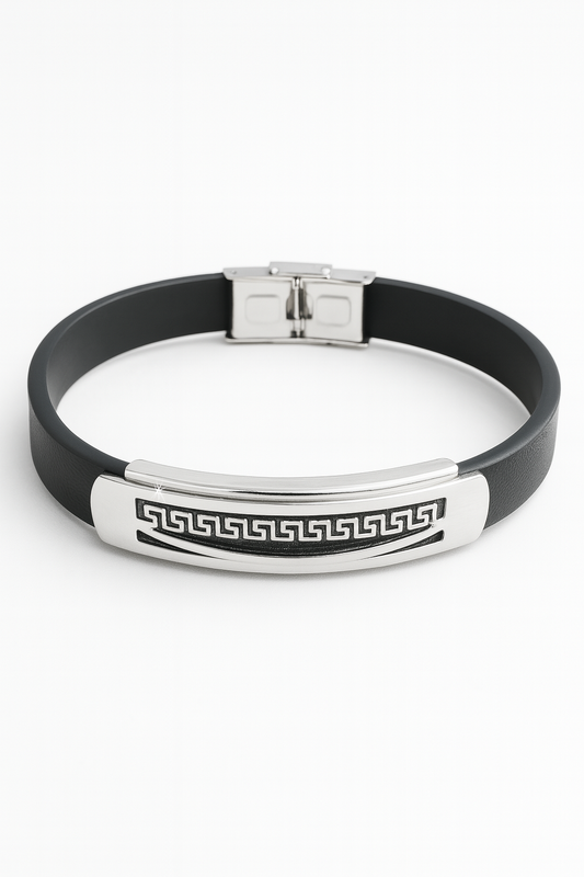 Korean version of the Great Wall pattern silicone titanium steel bracelet birthday gift bracelet bracelet student boys creative NBA same style