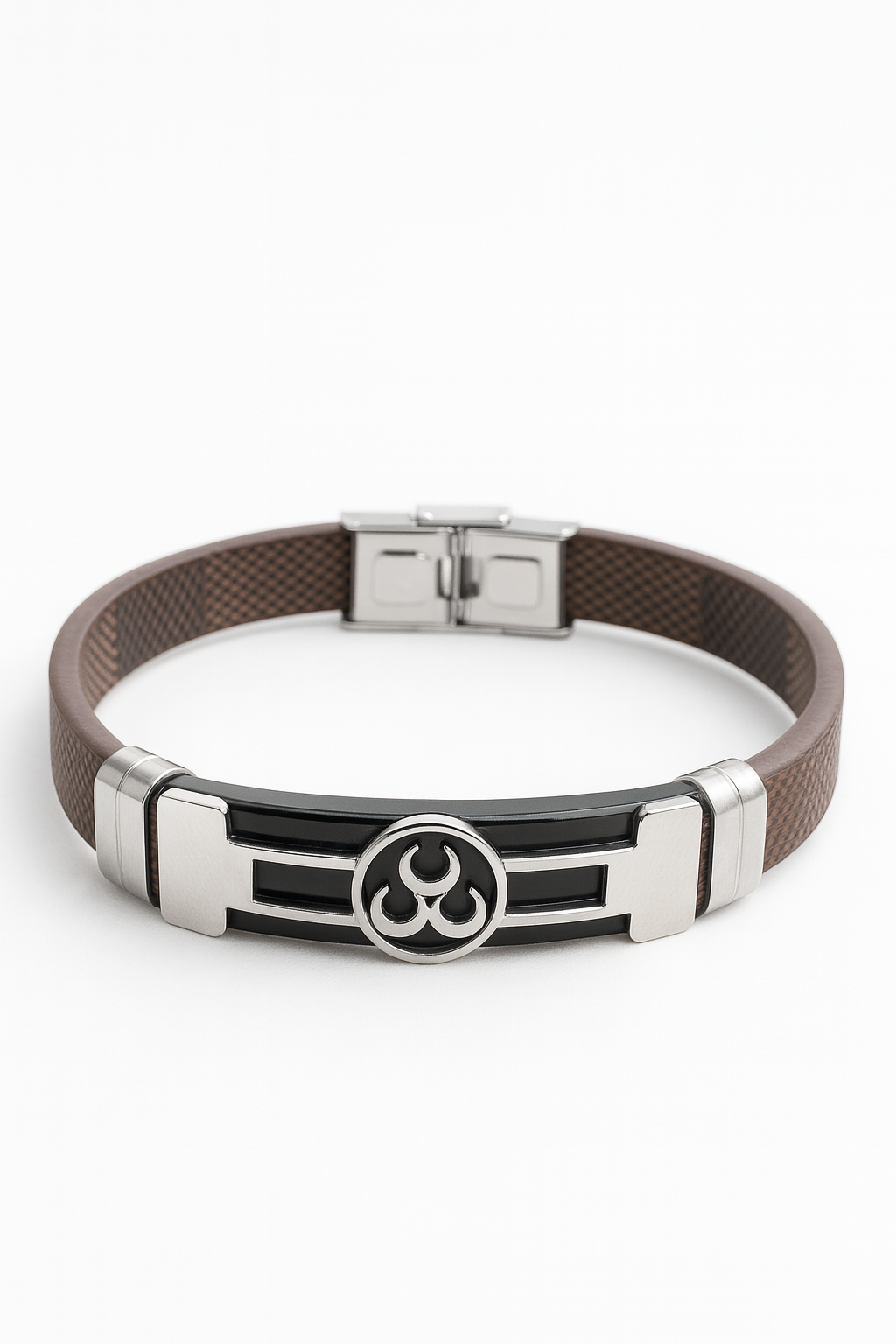 Anchor Leather bracelet for Men’s and Boys| Silver Brown