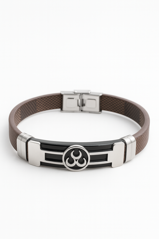 Anchor Leather bracelet for Men’s and Boys| Silver Brown