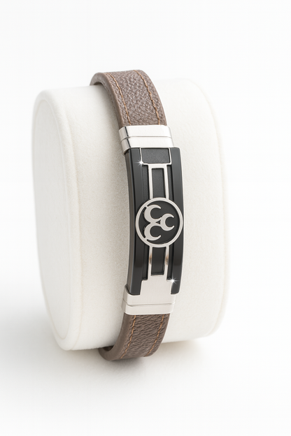 Anchor Leather bracelet for Men’s and Boys| Silver Brown