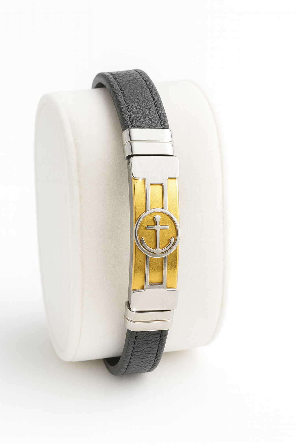 Silver Brown Strap| Anchor Style Men’s & Boys Bracelet