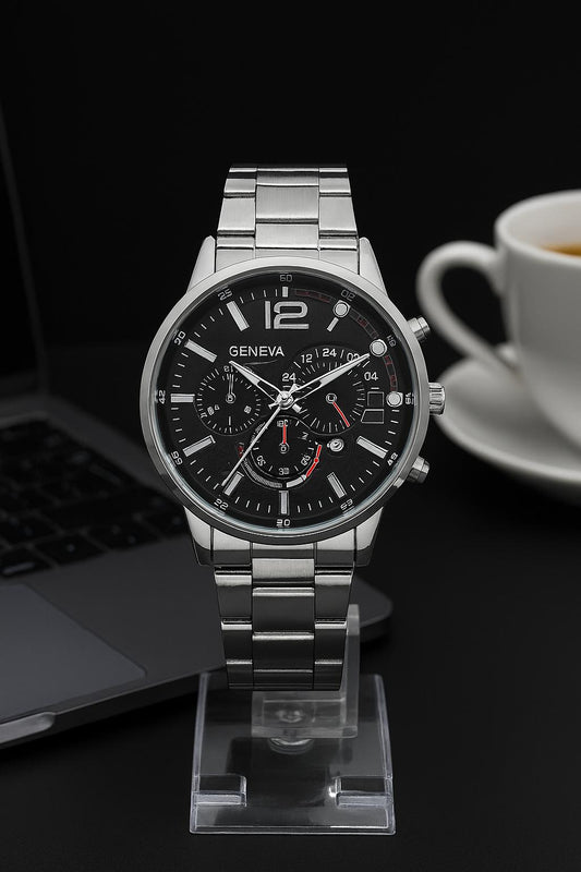 Pair of 2 Geneva Men’s Quartz| Stainless Steel