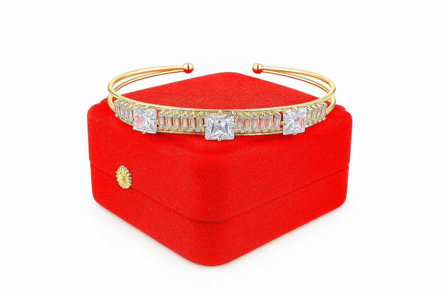 Lilly Zircon Stone Bangles Gold Black White-Women’s Choice Adjustable bangle