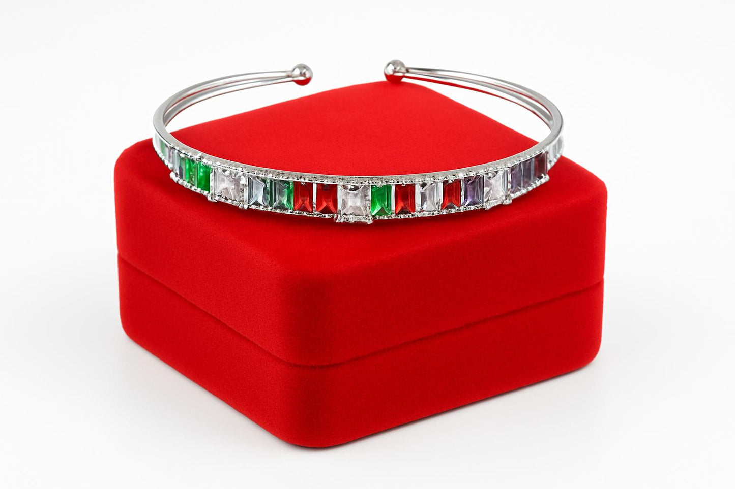 Lilly Zircon Stone Bangles Silver Women’s Choice Adjustable bangle