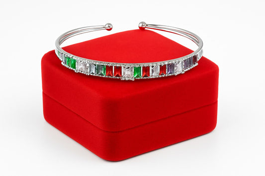 Lilly Zircon Stone Bangles Silver Women’s Choice Adjustable bangle