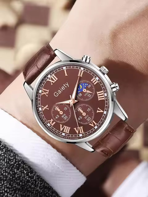 GAIETY Men’s Quartz Wrist Watch with PU Leather Band