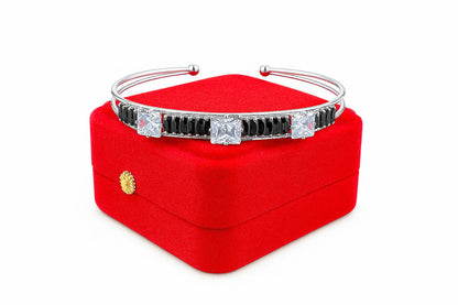 Lilly Zircon Stone Bangles Silver Women’s Choice Adjustable bangle