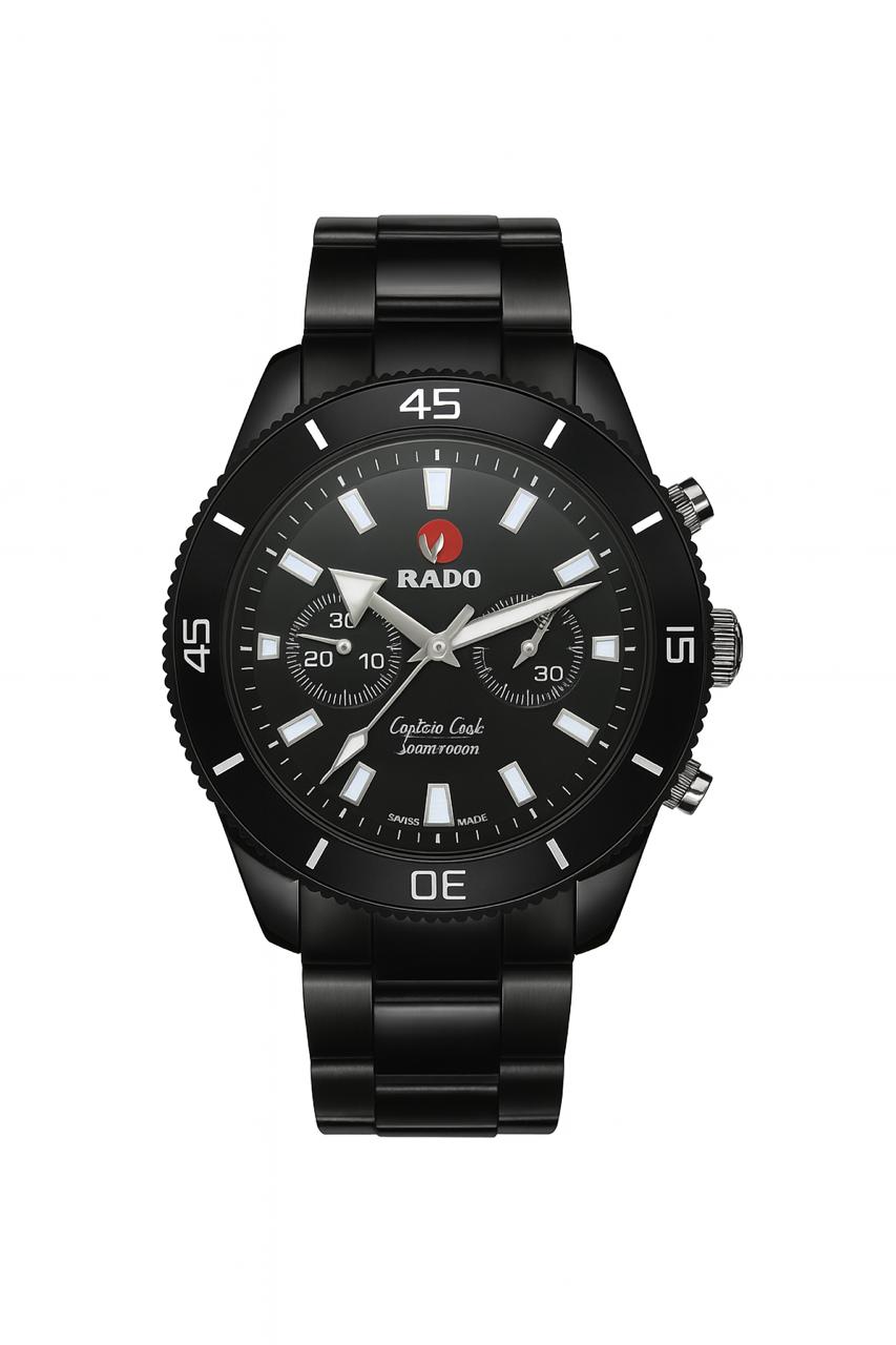 RADO Men’s Black Watch-Water Resistant-Stainless Steel
