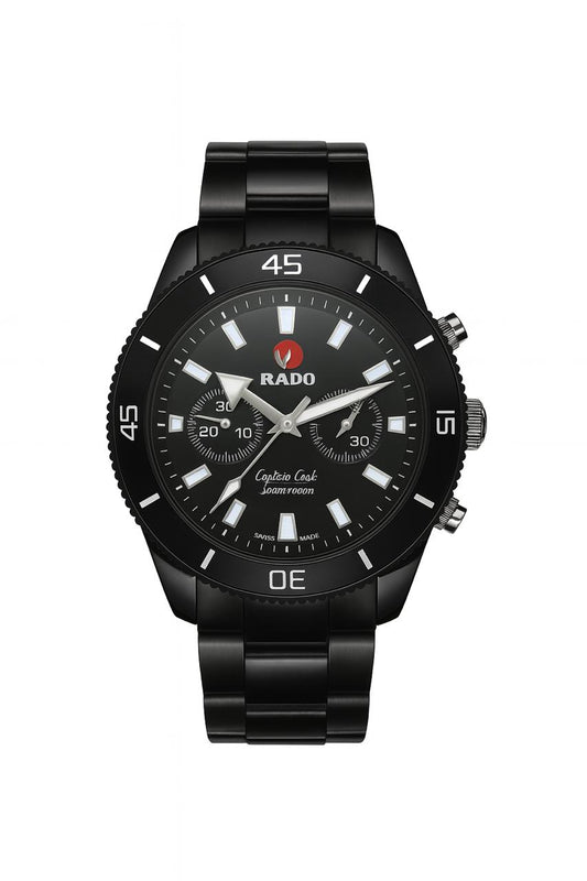 RADO Men’s Black Watch-Water Resistant-Stainless Steel