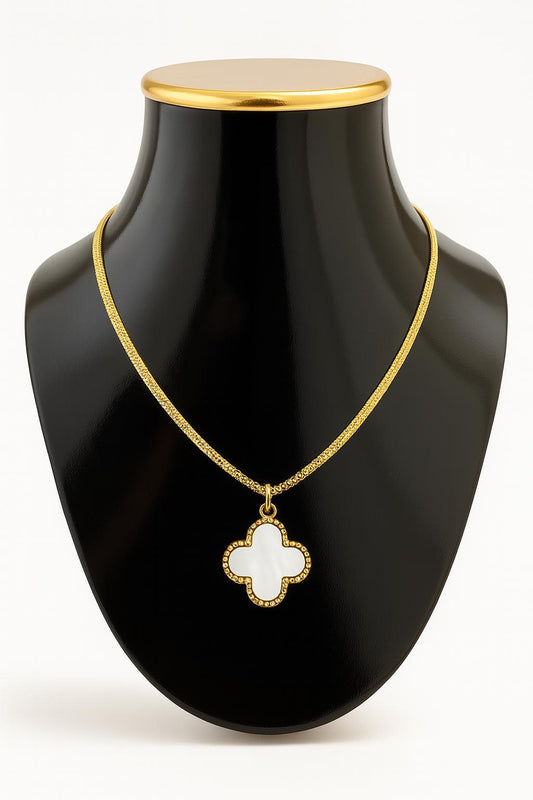 2 in 1 Four Leaf dual design pendant black & White for Women