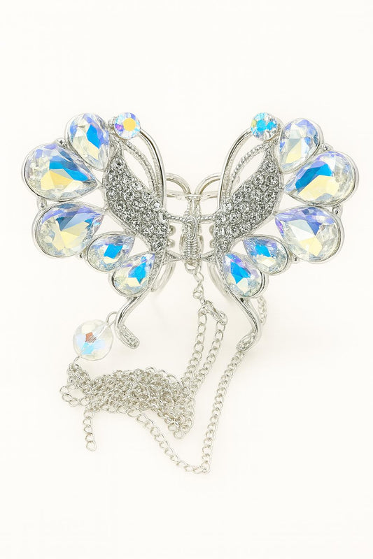 Vintage Style Butterfly Hair Catcher Golden & Silver for women with beautiful stones