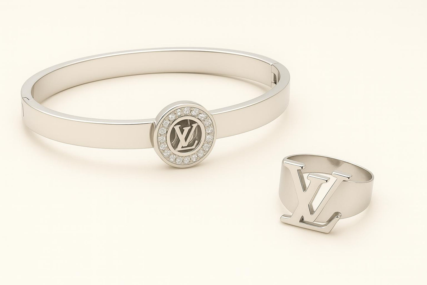 4 in 1 LV Silver Classic jewelry