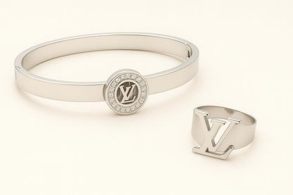 4 in 1 LV Silver Classic jewelry