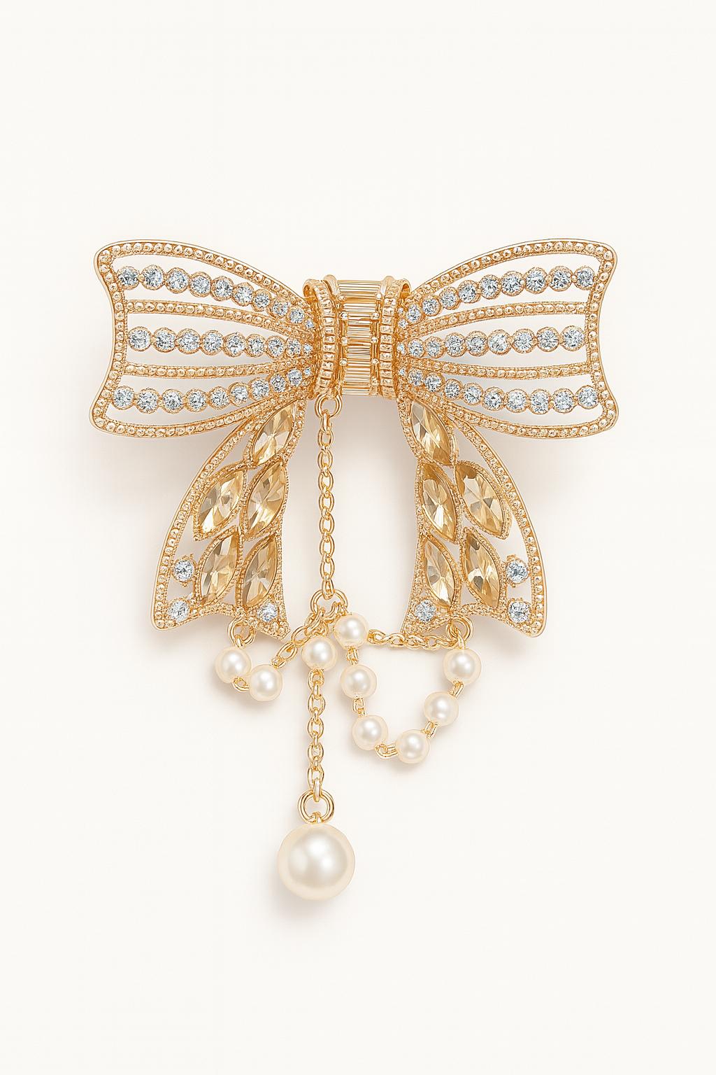 Vintage Style Butterfly Hair Catcher Golden & Silver for women with beautiful stones